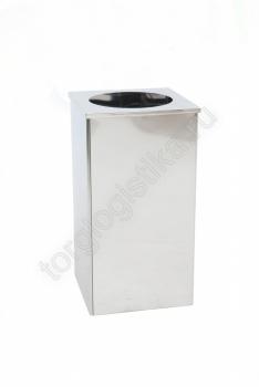 Мобильная уличная урна Квадро-26 (хром) - Торг-Логистика